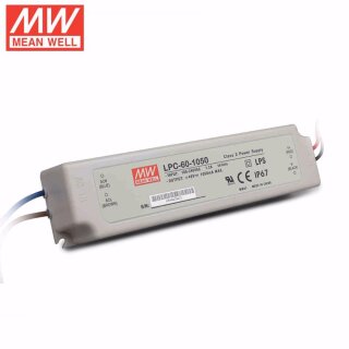 MEANWELL LPC-60-1050 - Netzteil CC 1050mA, 9-48V/DC, max. 50,4W